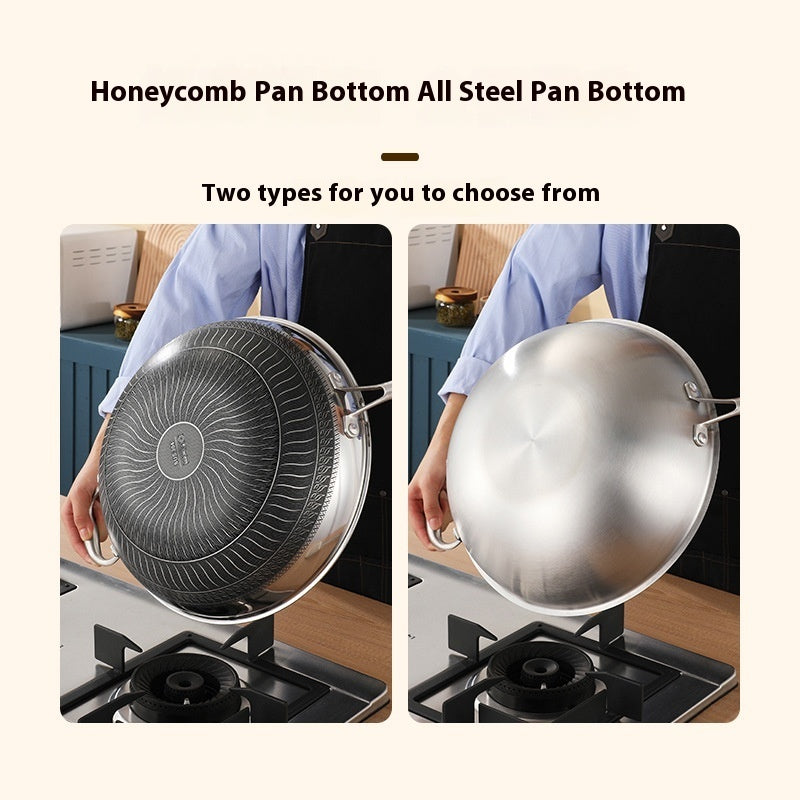 Stainless Steel Wok Double-sided Honeycomb
