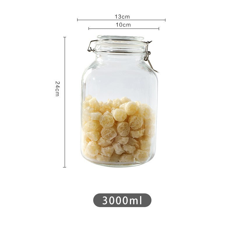 Round Glass Tea Jar Container