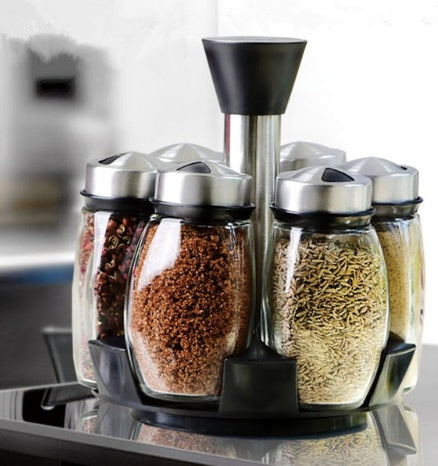 Cruet glass Kitchen Spice Rack Set