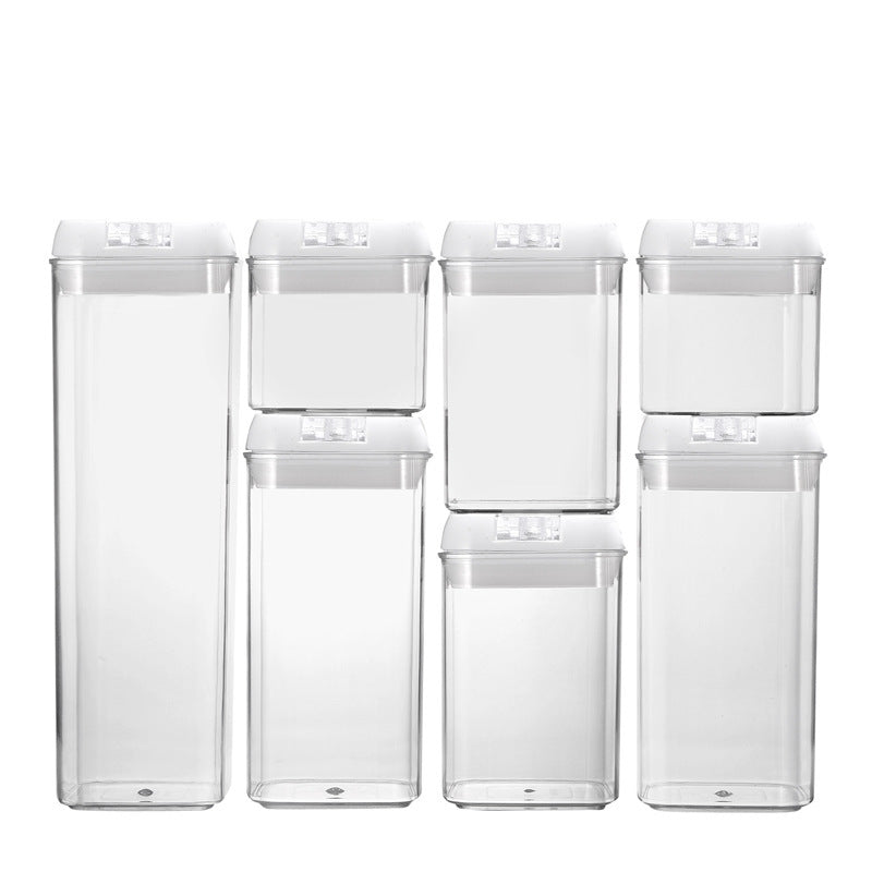Seven-Piece Plastic Food Storage Cans