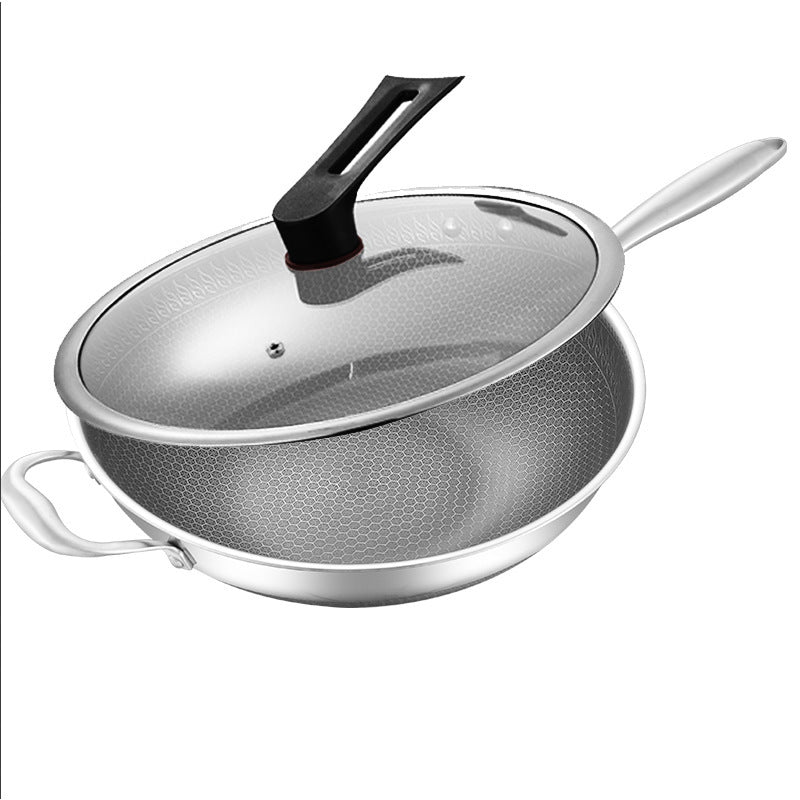 Stainless Steel Wok Double-sided Honeycomb