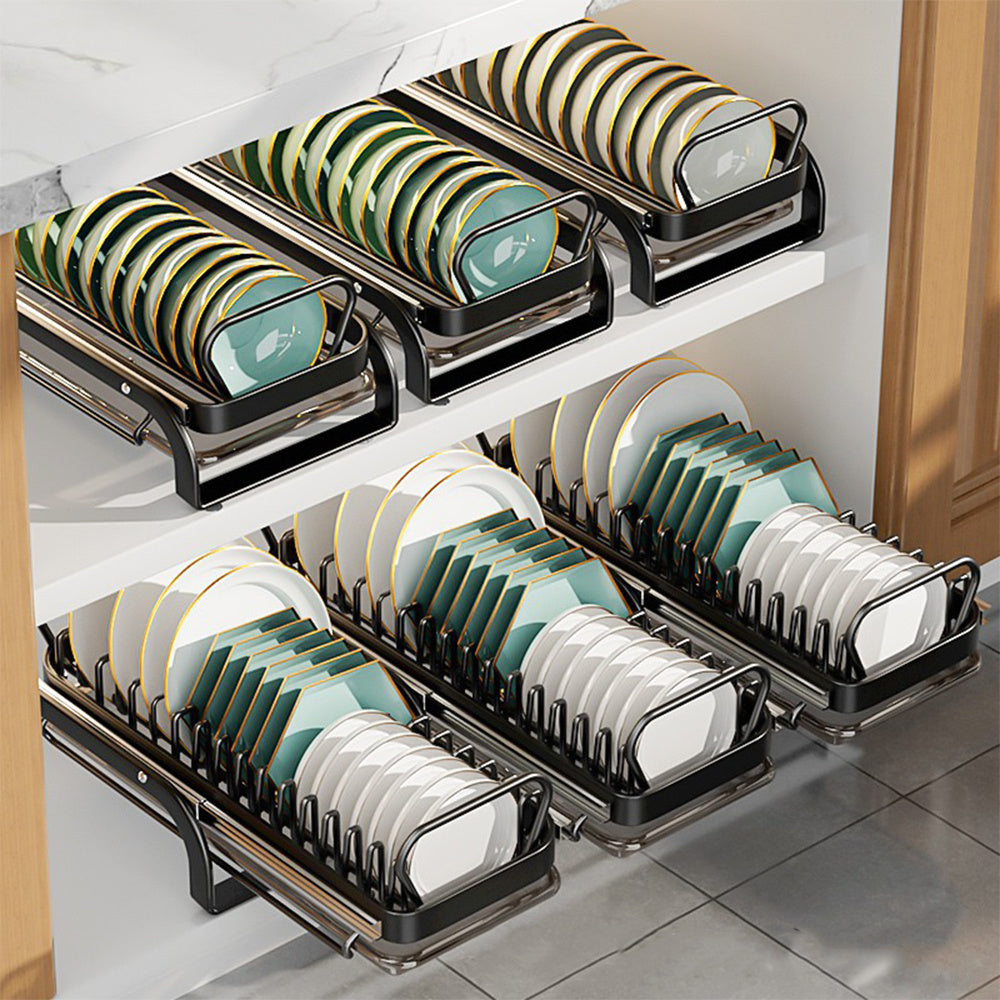 Kitchen Pull-Out Bowl And Dish Rack