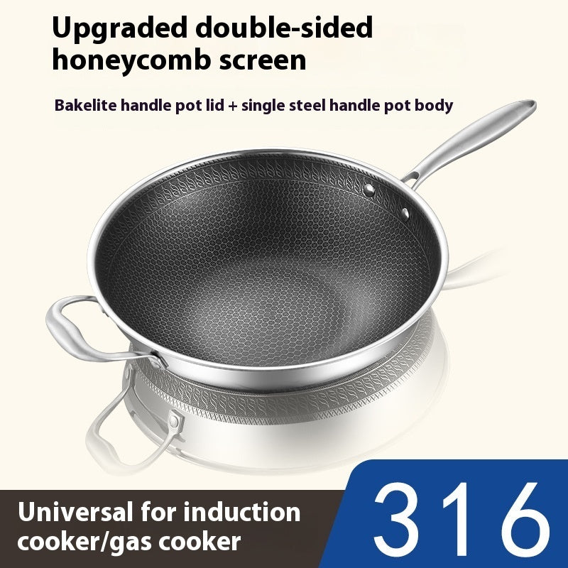 Stainless Steel Wok Double-sided Honeycomb