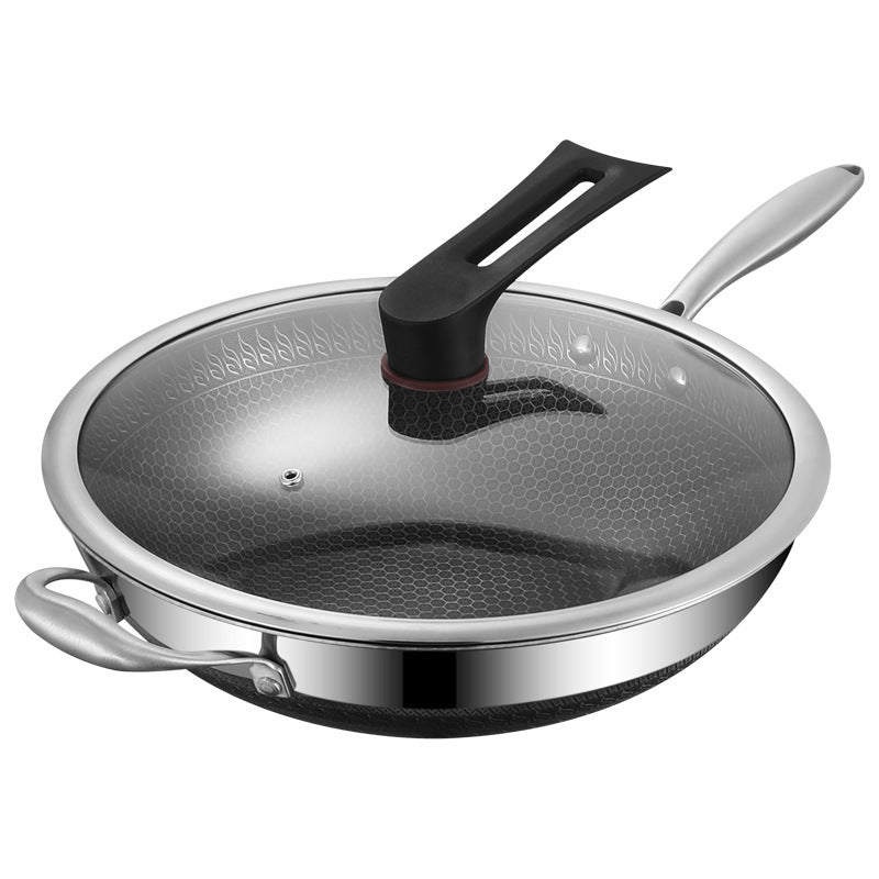 Stainless Steel Wok Double-sided Honeycomb