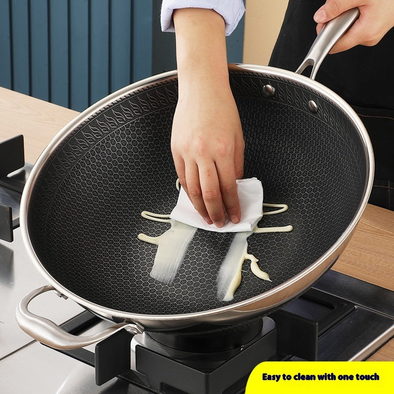 Stainless Steel Wok Double-sided Honeycomb