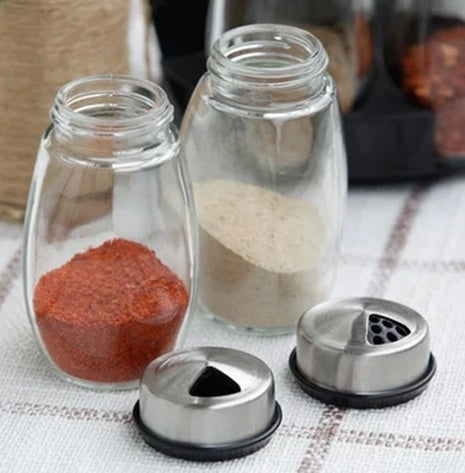Cruet glass Kitchen Spice Rack Set