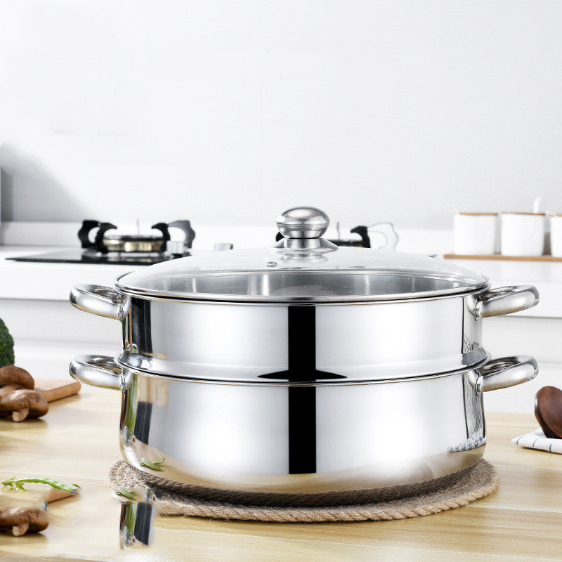 Deepen Stainless Steel Five-layer Cooking Pot