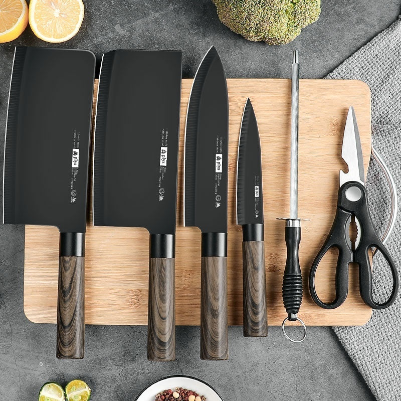 Anti-rust Black Blade Knives Kitchen