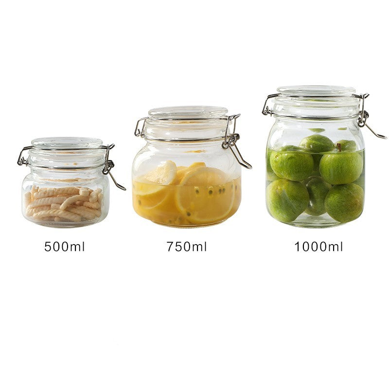 Round Glass Tea Jar Container