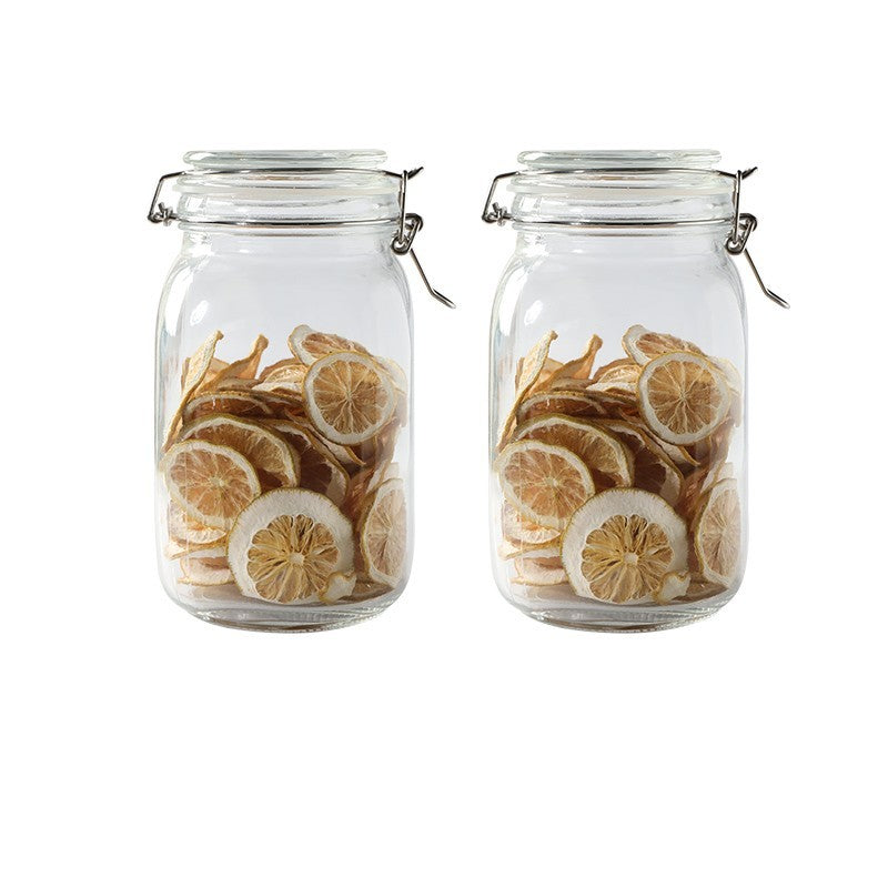 Round Glass Tea Jar Container
