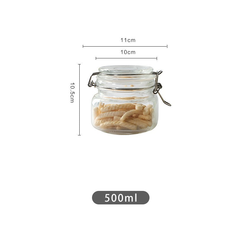 Round Glass Tea Jar Container