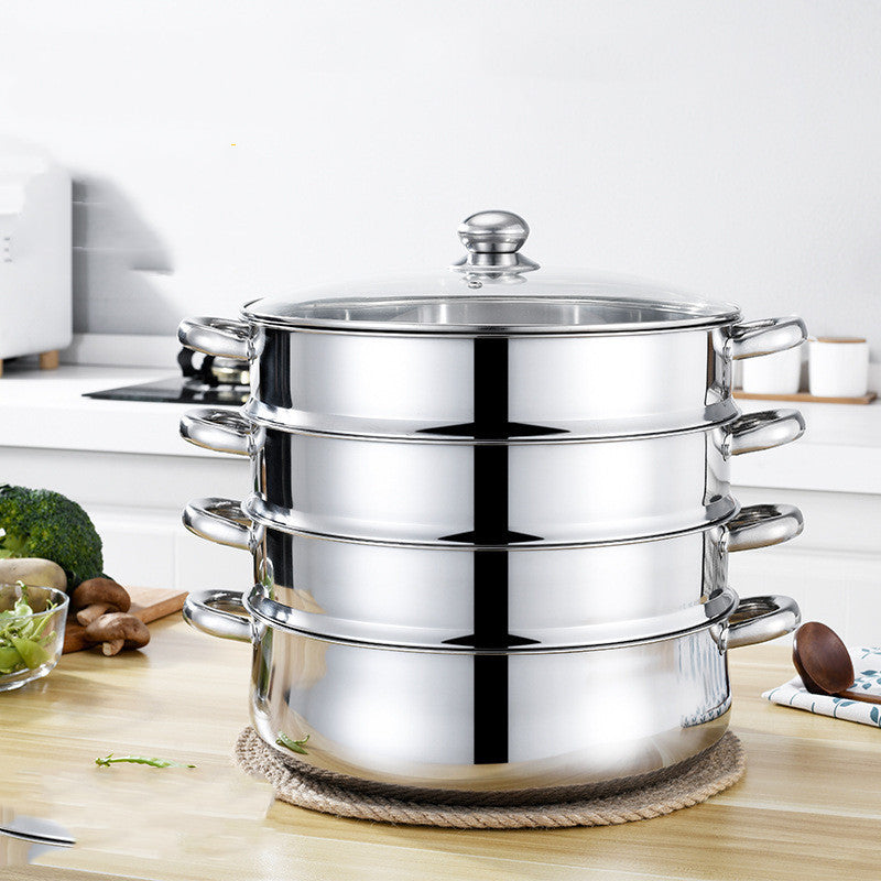 Deepen Stainless Steel Five-layer Cooking Pot