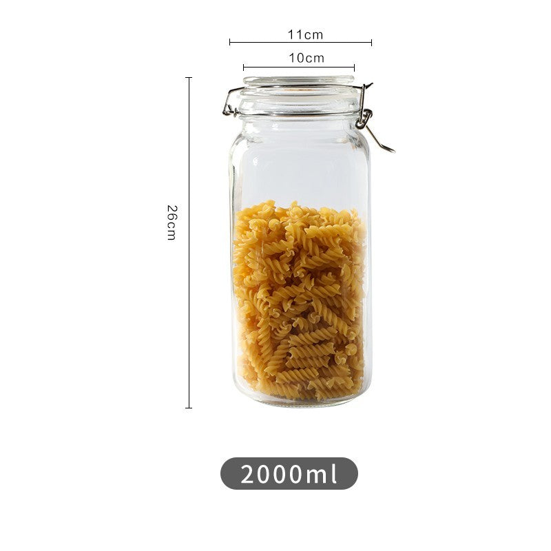Round Glass Tea Jar Container