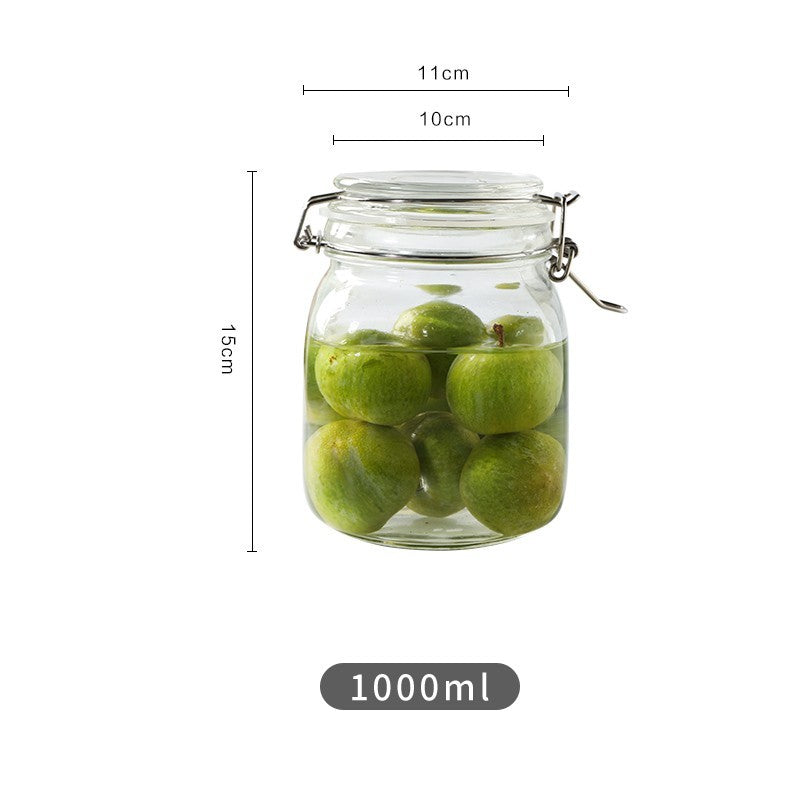 Round Glass Tea Jar Container