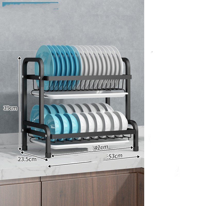 Cupboard Double-layer Supplies Storage Box Rack