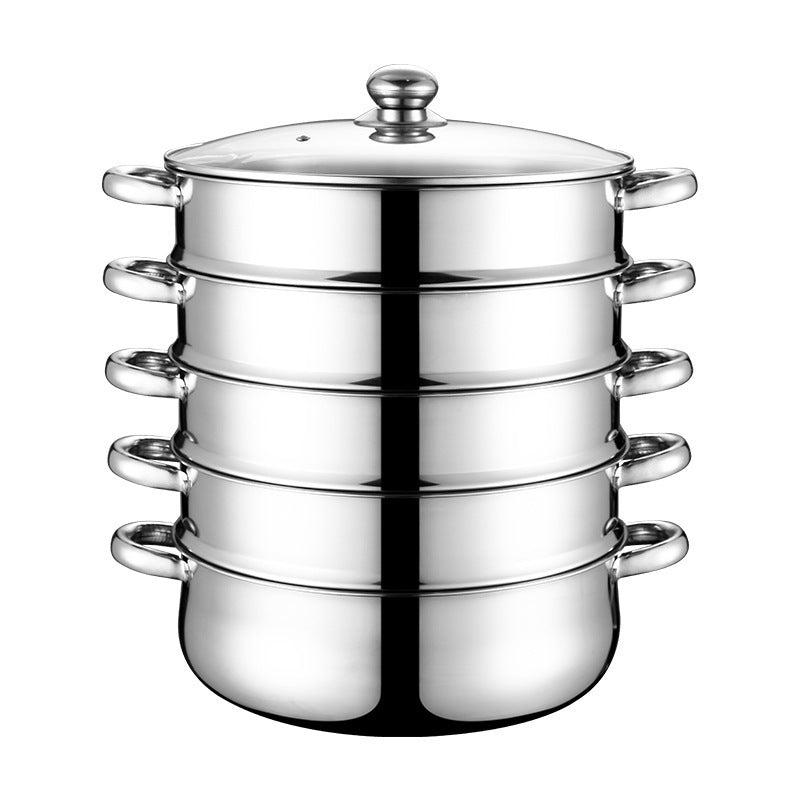 Deepen Stainless Steel Five-layer Cooking Pot