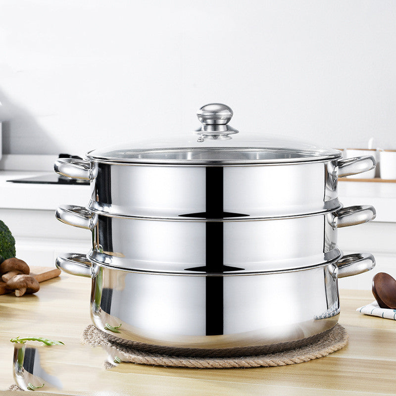 Deepen Stainless Steel Five-layer Cooking Pot