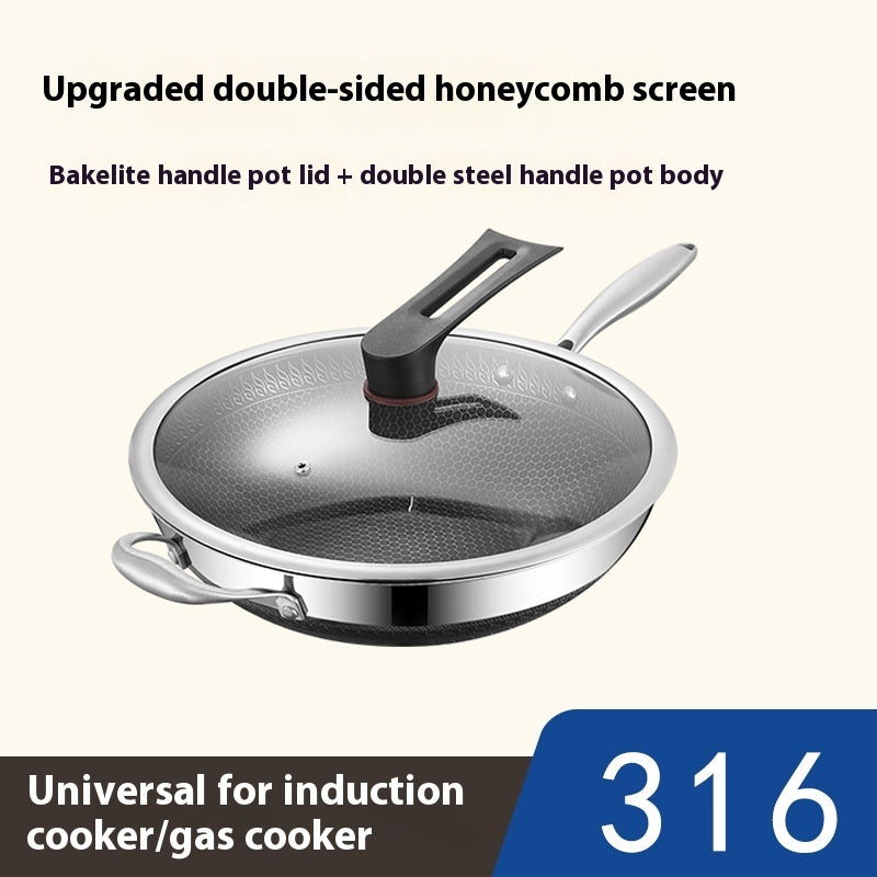 Stainless Steel Wok Double-sided Honeycomb