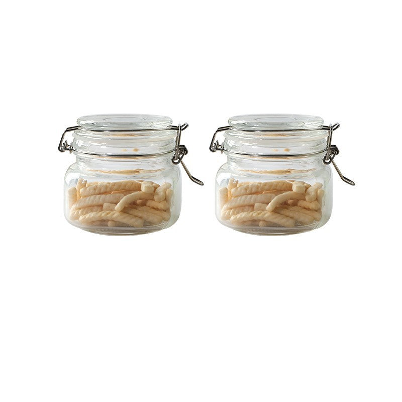 Round Glass Tea Jar Container